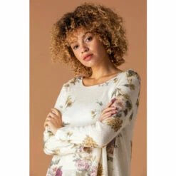 Roman Round Neck Floral Print Overlay Jumper For Female -Roman Ladies Fashion unnamed file 14