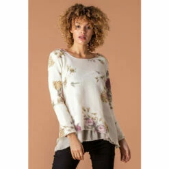 Roman Round Neck Floral Print Overlay Jumper For Female -Roman Ladies Fashion unnamed file 15