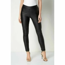 Roman Faux Leather Pull On Stretch Trousers For Female