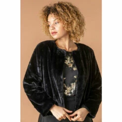 Roman Faux Fur Bolero Jacket For Female -Roman Ladies Fashion unnamed file 171