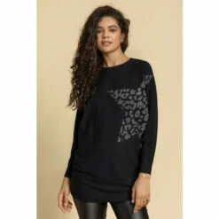 Roman Animal Star Embellished Sparkle Jumper For Female