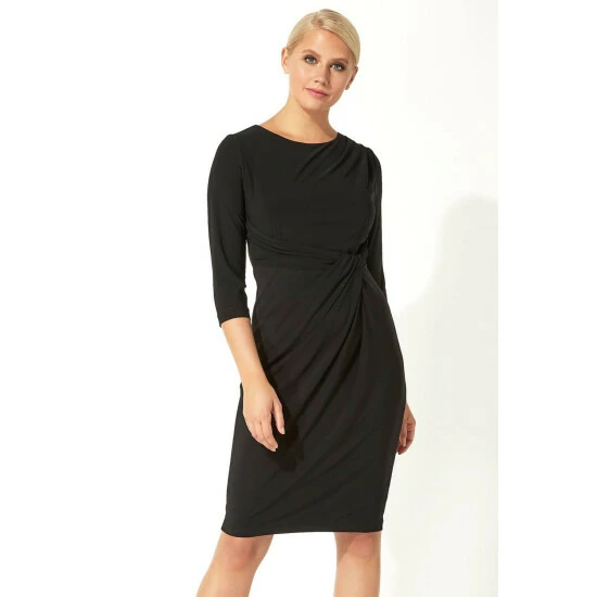 Roman 3/4 Sleeve Twist Waist Dress For Female 1 Roman 3/4 Sleeve Twist Waist Dress For Female