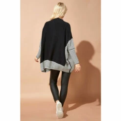 Roman One Size Stripe Knit Poncho Jumper For Female -Roman Ladies Fashion unnamed file 212