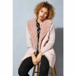 Roman Longline Faux Shearling Knit Coatigan For Female -Roman Ladies Fashion unnamed file 222