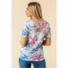 Roman Leaf Print Lace Back Top For Female