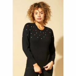 Roman Heart Embroidered Jumper For Female