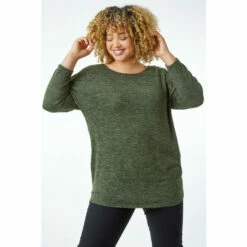 Roman Curve Soft Knit Jersey Top For Female
