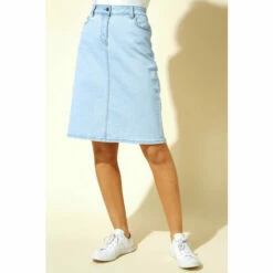 Roman A Line Stretch Denim Skirt For Female
