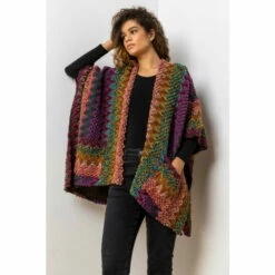 Roman Textured Aztec Print Cape For Female