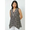 Roman Petite Abstract Print Hanky Hem Top For Female