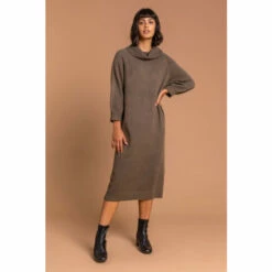 Roman Roll Neck Knitted Midi Dress For Female -Roman Ladies Fashion unnamed file 4786