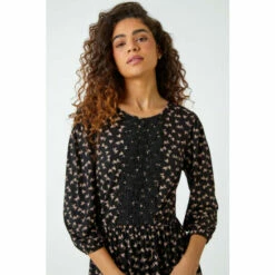 Roman Lace Detail Ditsy Print Dress For Female -Roman Ladies Fashion unnamed file 4896