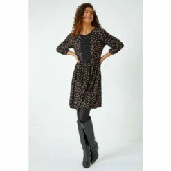 Roman Lace Detail Ditsy Print Dress For Female -Roman Ladies Fashion unnamed file 4897