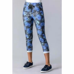 Roman Palm Leaf Print Lounge Joggers For Female