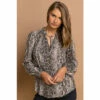 Roman Snake Print Tie Neck Blouse For Female