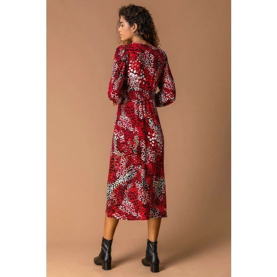 Roman Abstract Animal Print Midi Dress For Female 2 Roman Abstract Animal Print Midi Dress For Female - Image 2