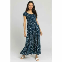 Roman Aztec Tie Detail Tiered Maxi Dress For Female -Roman Ladies Fashion unnamed file 759